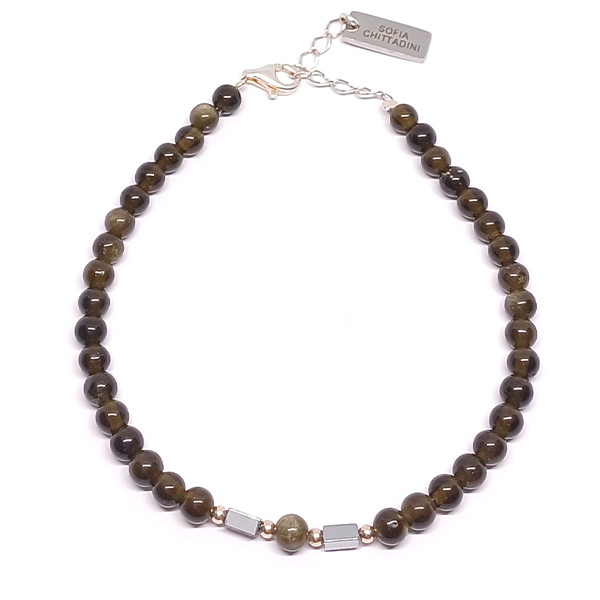 Pulsera Alegría Obsidiana dorada