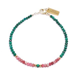 Pulsera Hibisco Malaquita y Tulita