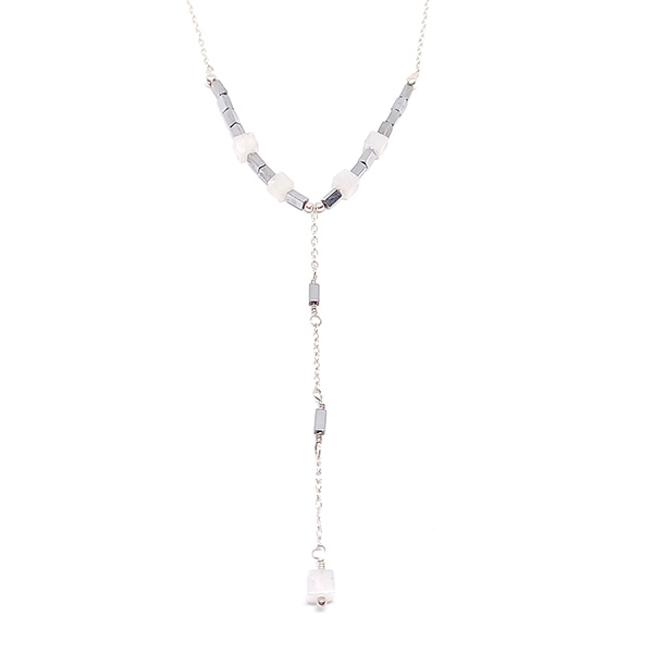 Collar Ángel Hematite y Piedra luna
