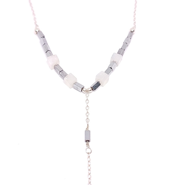 Collar Ángel Hematite y Piedra luna - Imagen 5