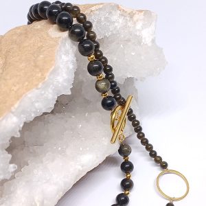 Collar Shankara Obsidiana dorada