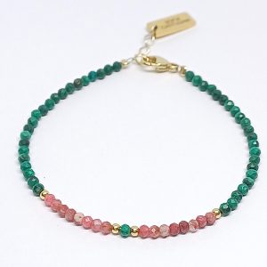 Pulsera Hibisco Malaquita y Tulita