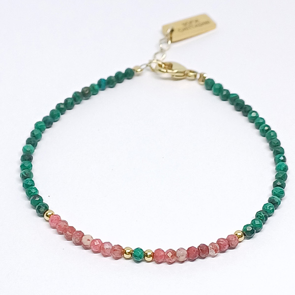 Pulsera Hibisco Malaquita y Tulita