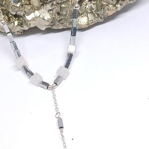 Collar Ángel Hematite y Piedra luna