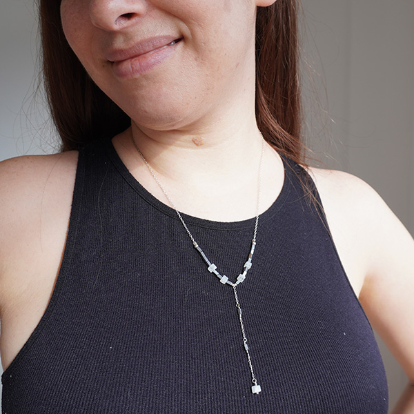 Collar Ángel Hematite y Piedra luna - Imagen 3