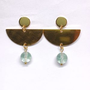 Pendientes Agua Fluorita verde