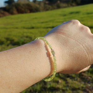 Pulsera Aura Peridoto y Turmalina Sandía