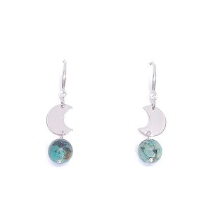 Pendientes Luna Turquesa Africana