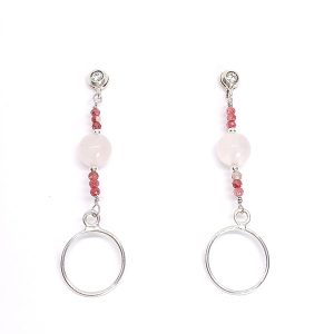 Pendientes Sensibilidad Tulita y Cuarzo rosa